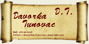 Davorka Tunovac vizit kartica